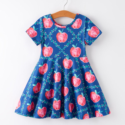 Back to School Leaf Apple Girls Dress