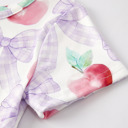  Back to School Purple Bow Apple Print Girls Dress