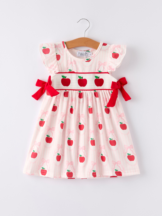 BACK TO SCHOOL Apple Bow Girls' Dress