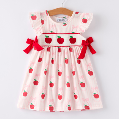 BACK TO SCHOOL Apple Bow Girls' Dress