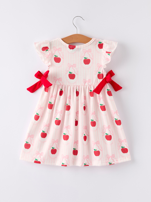 BACK TO SCHOOL Apple Bow Girls' Dress