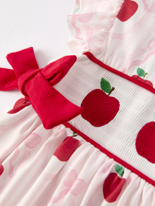 BACK TO SCHOOL Apple Bow Girls' Dress