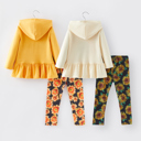   Girls' 4-piece Letter Print Hooded Sweatshirt Set