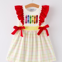  Back-To-School Embroidery Toddler Girls' Dress