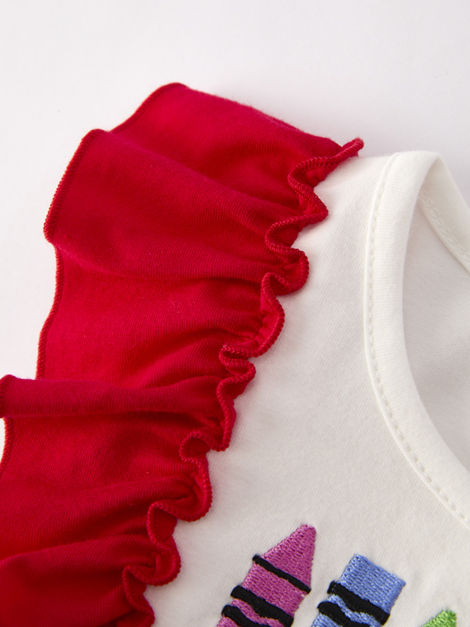 Back-To-School Embroidery Toddler Girls' Dress