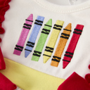  Back-To-School Embroidery Baby Girls' Romper
