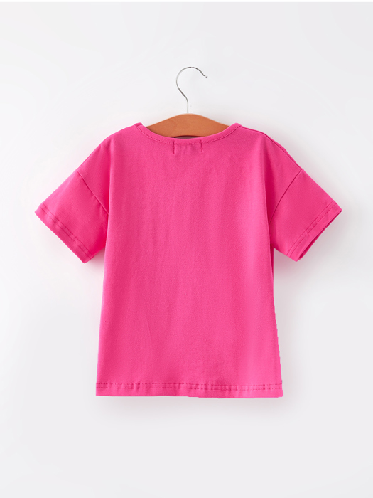 “IN MY BESTIE ERA” Rose Red Toddler Girls Short Sleeve Tops