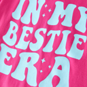  “IN MY BESTIE ERA” Rose Red Toddler Girls Short Sleeve Tops