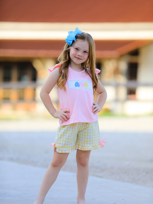 Back To School Toddler Girls "ABC" Embroidered Ruffle Set