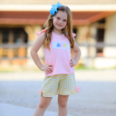  Back To School Toddler Girls "ABC" Embroidered Ruffle Set