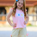  Back To School Toddler Girls "ABC" Embroidered Ruffle Set