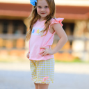  Back To School Toddler Girls "ABC" Embroidered Ruffle Set