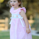  Pink Smocked Church Christ Bishop Christening Girls Dress