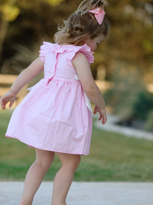 Pink Smocked Church Christ Bishop Christening Girls Dress