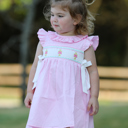  Pink Smocked Church Christ Bishop Christening Girls Dress