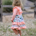  Farm Toddler Girl Ruffle Pink Print Dress