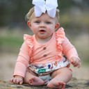  Farm Baby Girl Ruffle Print Romper