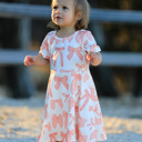  Toddler Girls Dress Bow Print