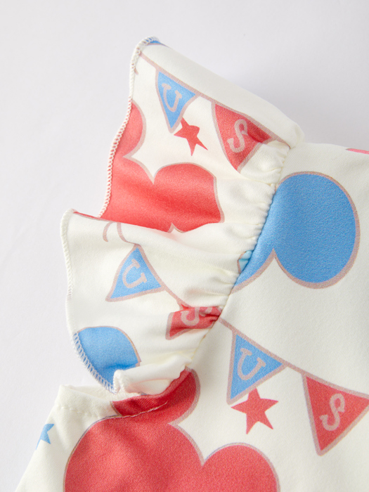 4th of july Cartoon Flag Print Toddler Girls Dress