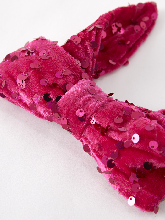 Hot Pink Girls Sequin Bow Hair Clip