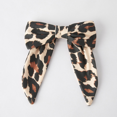 Leopard Print Bow Hairpin