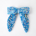  Sea Blue Girls Sequin Bow Hair Clip
