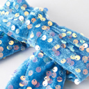  Sea Blue Girls Sequin Bow Hair Clip