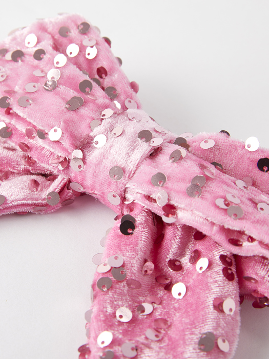 Pink Girls Sequin Bow Hair Clip