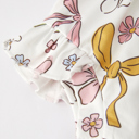  Spring Summer Baby Yellow Bow Suspender Vest And Floral Bloomers Set