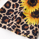  Spring and Summer Sunflower Leopard Print Toddler Girls Suit