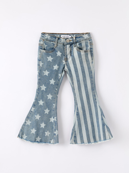 4th of july Toddler Patriotic Star Stripe Flare Jeans