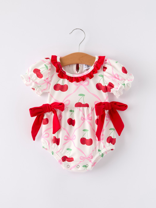 Cherry Bow Baby Girls' Romper