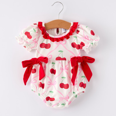 Cherry Bow Baby Girls' Romper