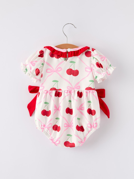 Cherry Bow Baby Girls' Romper