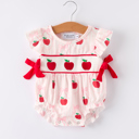  Apple Bow Baby Girls' Romper