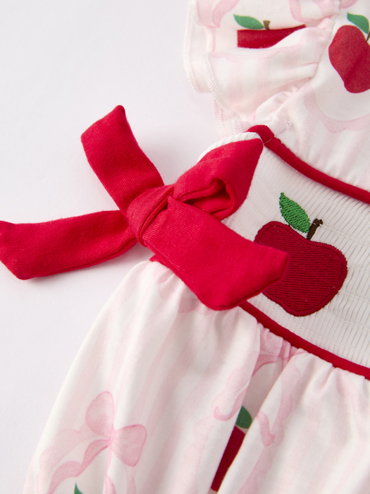 Apple Bow Baby Girls' Romper