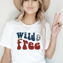 Wild and Free Large Patriotic Tees for 4th of July