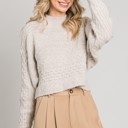 Medium Oat Cable Knit Cropped Sweater - 3 colors