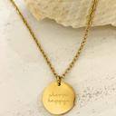 Gold-Plated Choose Happy Necklace