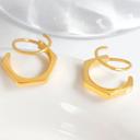 Gold Hexagon Double Twist Earrings