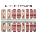 Rudolph's Sweater Christmas Nail Wraps