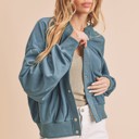 Small Steel Blue Bomber Jackets