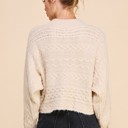 Large Cream Cable Knit Cropped Sweater - 3 colors