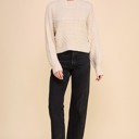 Large Cream Cable Knit Cropped Sweater - 3 colors