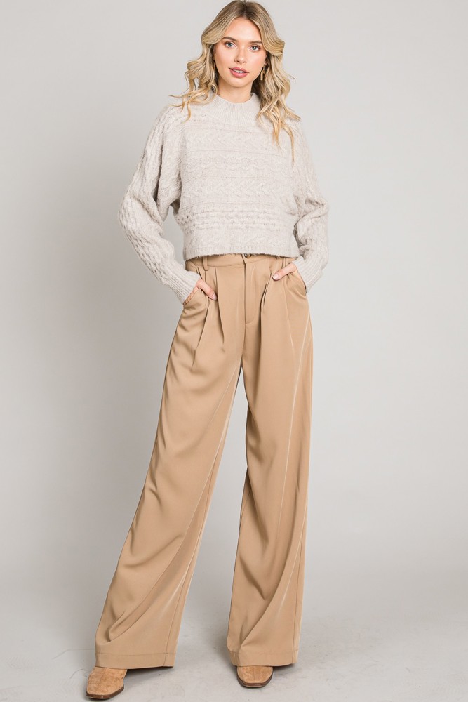 Cable Knit Cropped Sweater - 3 colors