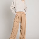 Large Oat Cable Knit Cropped Sweater - 3 colors