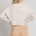 Large Oat Cable Knit Cropped Sweater - 3 colors