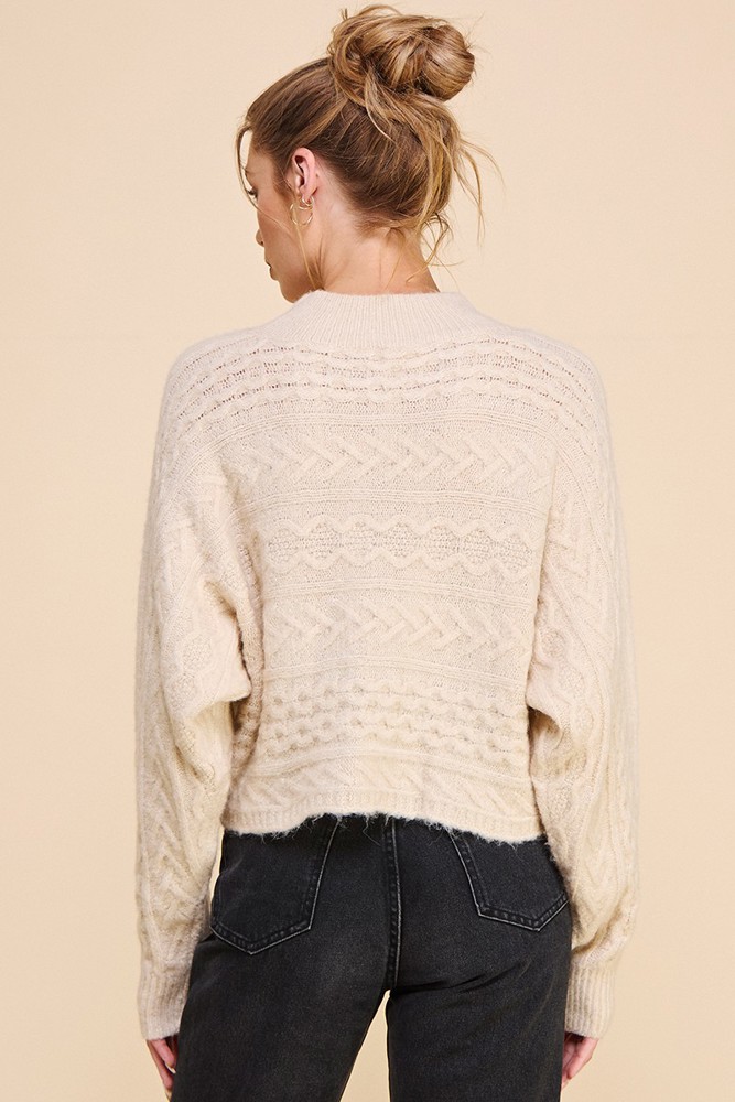 Cable Knit Cropped Sweater - 3 colors