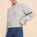 Large Sage Cable Knit Cropped Sweater - 3 colors