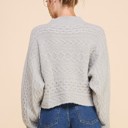 Large Sage Cable Knit Cropped Sweater - 3 colors